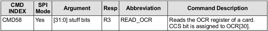 CMD58 Format