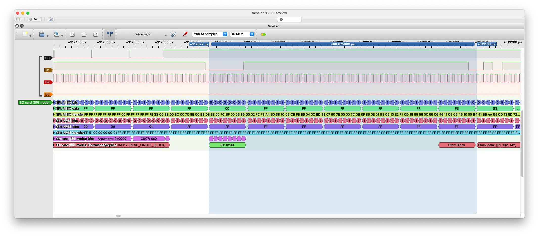 Logic Analyzer - Read Single Block
