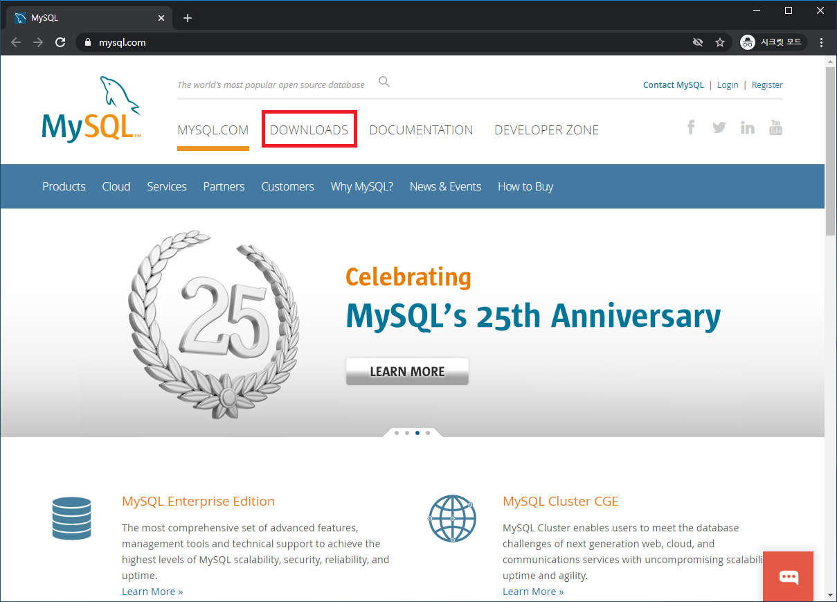 Enter MySQL Site